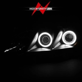 Anzo 121181 - Projector Headlights w/ RX Halo (Black Housing, Clear Lens)