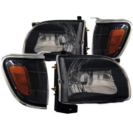 Anzo 121190 - Crystal Headlights w/ Corner Lights (Black Housing, Clear Lens)