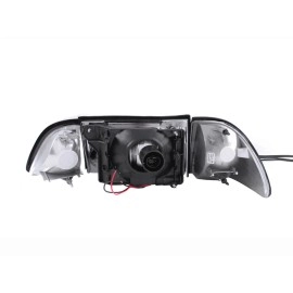 Anzo 121192 - Crystal Headlights w/ Corner & Parking Lights (Black Housing, Clear Lens)