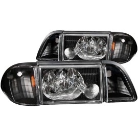 Anzo 121192 - Crystal Headlights w/ Corner & Parking Lights (Black Housing, Clear Lens)