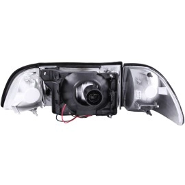 Anzo 121195 - Crystal Headlights w/ Corner & Parking Lights (Chrome Housing, Clear Lens)