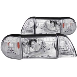 Anzo 121195 - Crystal Headlights w/ Corner & Parking Lights (Chrome Housing, Clear Lens)