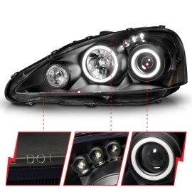 Anzo 121197 - Projector Headlights w/ RX Halo (Black Housing, Clear Lens)