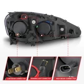Anzo 121197 - Projector Headlights w/ RX Halo (Black Housing, Clear Lens)