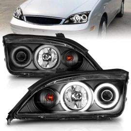 Anzo 121198 - Projector Headlights w/ RX Halo (Black Housing, Clear Lens)