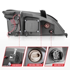 Anzo 121198 - Projector Headlights w/ RX Halo (Black Housing, Clear Lens)