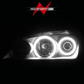Anzo 121198 - Projector Headlights w/ RX Halo (Black Housing, Clear Lens)