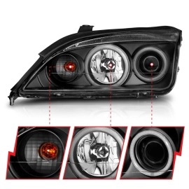 Anzo 121198 - Projector Headlights w/ RX Halo (Black Housing, Clear Lens)