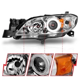 Anzo 121211 - Projector Headlights w/ RX Halo (Chrome Housing, Clear Lens)