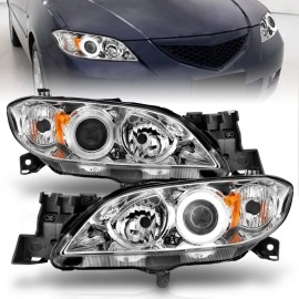 Anzo 121211 - Projector Headlights w/ RX Halo (Chrome Housing, Clear Lens)