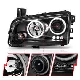 Anzo 121218 - Projector Headlights w/ RX Halo (Black Housing, Clear Lens)