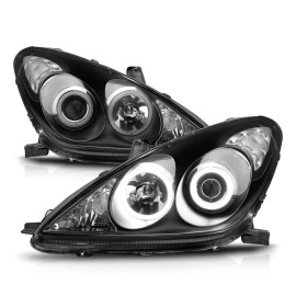 Anzo 121232 - Projector Headlights w/ RX Halo (Black Housing, Clear Lens)