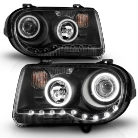 Anzo 121251 - Projector Headlights w/ RX Halo (Black Housing, Clear Lens)