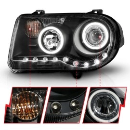 Anzo 121251 - Projector Headlights w/ RX Halo (Black Housing, Clear Lens)