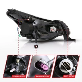 Anzo 121272 - Projector Headlights w/ RX Halo (Black Housing, Clear Lens)