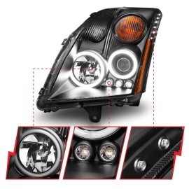 Anzo 121276 - Projector Headlights w/ RX Halo (Black Housing, Clear Lens)
