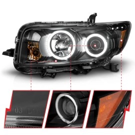 Anzo 121280 - Projector Headlights w/ RX Halo (Black Housing, Clear Lens)