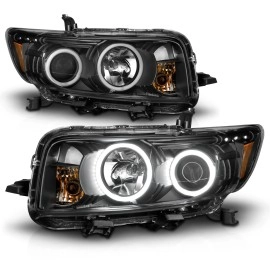 Anzo 121280 - Projector Headlights w/ RX Halo (Black Housing, Clear Lens)