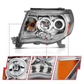 Anzo 121281 - Projector Headlights w/ RX Halo (Chrome Housing, Clear Lens)