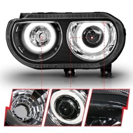 Anzo 121308 - Projector Headlights w/ RX Halo (Black Housing, Clear Lens)