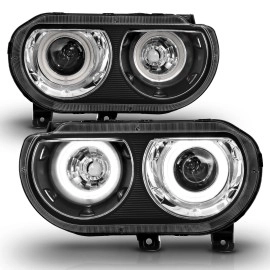 Anzo 121308 - Projector Headlights w/ RX Halo (Black Housing, Clear Lens)