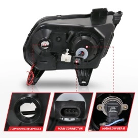 Anzo 121323 - Projector Headlights w/ RX Halo (Black Housing, Clear Lens)