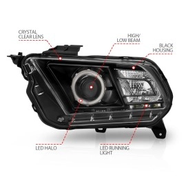 Anzo 121323 - Projector Headlights w/ RX Halo (Black Housing, Clear Lens)