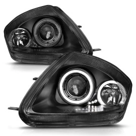 Anzo 121332 - Projector Headlights w/ 2 Halos (Black Housing, Clear Lens)