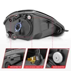 Anzo 121332 - Projector Headlights w/ 2 Halos (Black Housing, Clear Lens)