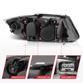 Anzo 121335 - Projector Headlights w/ RX Halo & LED Bar (Black Housing, Clear Lens)