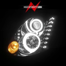 Anzo 121364 - Projector Headlights w/ RX Halo (Chrome Housing, Clear Lens)