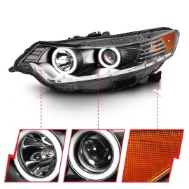 Anzo 121393 - Projector Headlights w/ RX Halo (Black Housing, Clear Lens)
