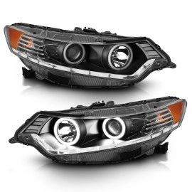Anzo 121393 - Projector Headlights w/ RX Halo (Black Housing, Clear Lens)