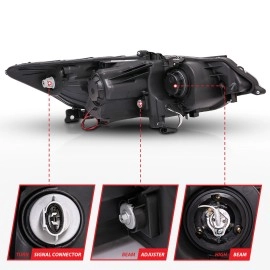 Anzo 121393 - Projector Headlights w/ RX Halo (Black Housing, Clear Lens)