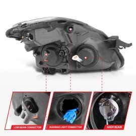 Anzo 121395 - Projector Headlights w/ RX Halo (Black Housing, Clear Lens)