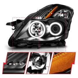Anzo 121395 - Projector Headlights w/ RX Halo (Black Housing, Clear Lens)