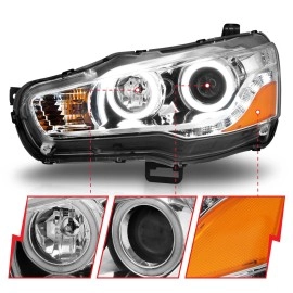 Anzo 121427 - Projector Headlights w/ RX Halo (Chrome Housing, Clear Lens)