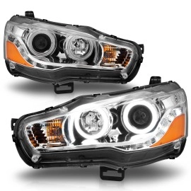 Anzo 121427 - Projector Headlights w/ RX Halo (Chrome Housing, Clear Lens)
