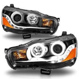 Anzo 121428 - Projector Headlights w/ RX Halo (Black Housing, Clear Lens)
