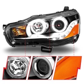 Anzo 121428 - Projector Headlights w/ RX Halo (Black Housing, Clear Lens)
