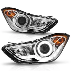Anzo 121455 - Projector Headlights w/ RX Halo (Chrome Housing, Clear Lens)