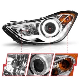 Anzo 121455 - Projector Headlights w/ RX Halo (Chrome Housing, Clear Lens)