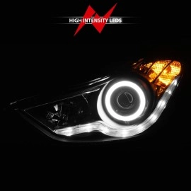 Anzo 121456 - Projector Headlights w/ RX Halo (Black Housing, Clear Lens)