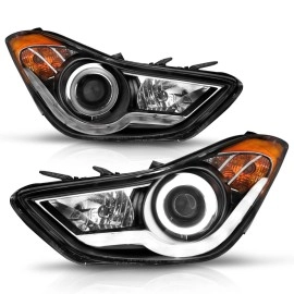 Anzo 121456 - Projector Headlights w/ RX Halo (Black Housing, Clear Lens)