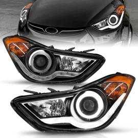 Anzo 121456 - Projector Headlights w/ RX Halo (Black Housing, Clear Lens)