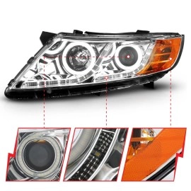 Anzo 121459 - Projector Headlights w/ RX Halo (Chrome Housing, Clear Lens)