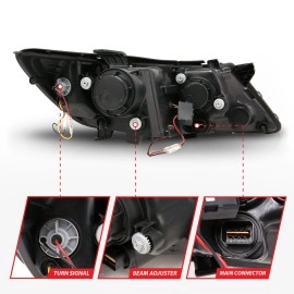 Anzo 121460 - Projector Headlights w/ RX Halo (Black Housing, Clear Lens)