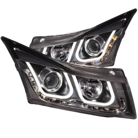 Anzo 121462 - Projector Headlights w/ U-Bar Halo (Chrome Housing, Clear Lens)