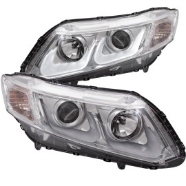 Anzo 121478 - Projector Headlights w/ U-Bar Halo (Chrome Housing, Clear Lens)