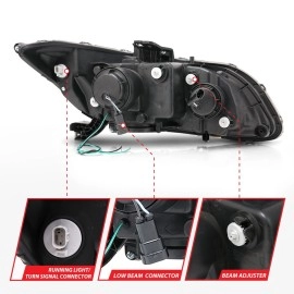 Anzo 121479 - Projector Headlights w/ U-Bar Halo (Black Housing, Clear Lens)